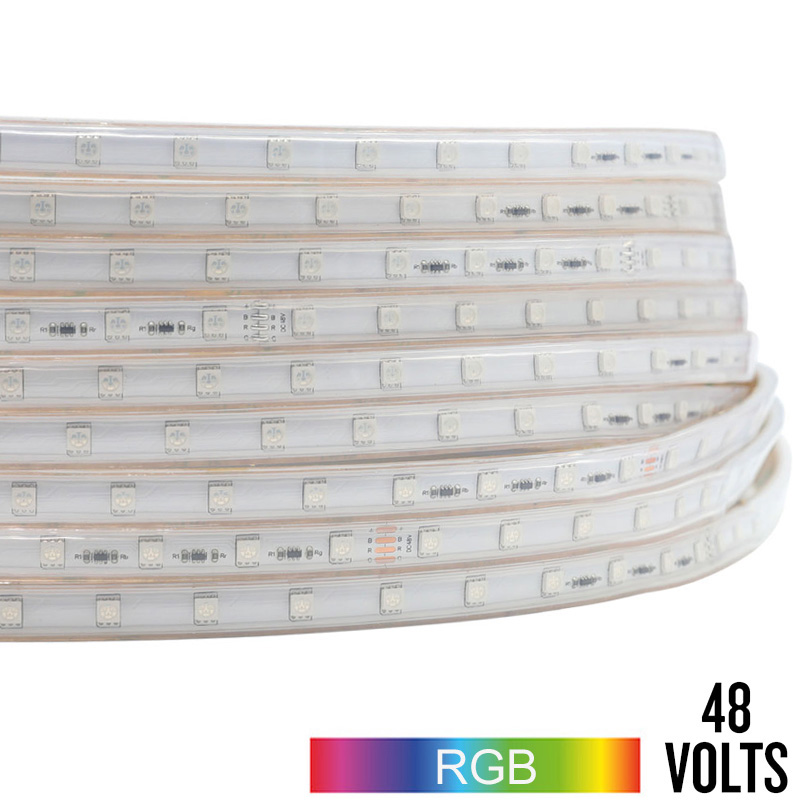 DC48V 5050SMD Changing Color RGB LED Light Strips - Constant Current Flexible LED Strip - 65.6 to 98.4 Ft Optional